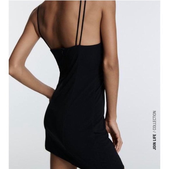 ZARA SHORT
STRAPPY ASYMMETRIC DRAPED DRESS BLACK Xs excellent condition - Picture 5 of 8
